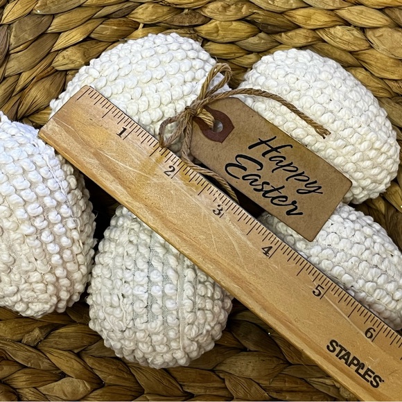 5 Large Primitive chenille Easter eggs farmhouse bowl filler tier tray decor - Picture 4 of 10